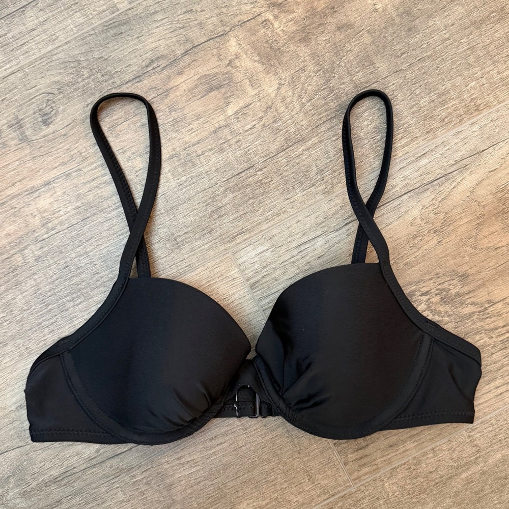 NEW Aerie Black Lightly Lined Underwire Bikini Top Womens 32B Beach Resortwear